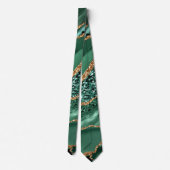 Cravate Agate Green Gold Parties scintillant  marbre Crava (Dos)
