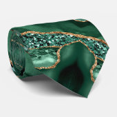 Cravate Agate Green Parties scintillant en marbre émeraude (Roulé)