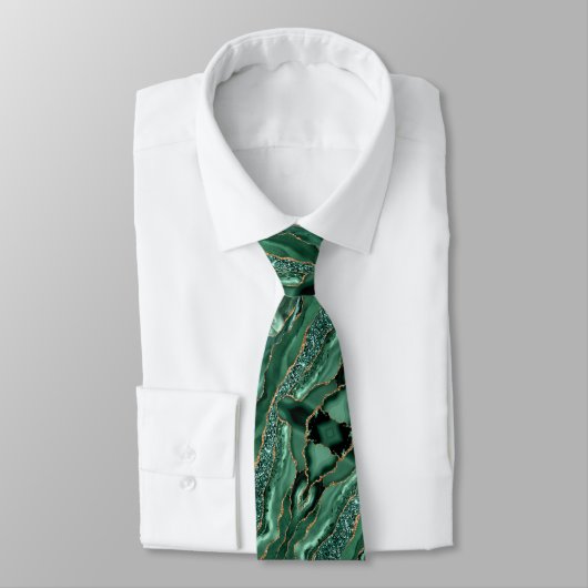 Cravate Agate Green Parties scintillant en marbre or Crava (Attaché)