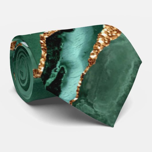 Cravate Agate Green Parties scintillant en or Marbre Crava (Roulé)