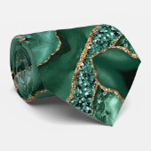 Cravate Agate Green Parties scintillant en or marbre émera (Roulé)