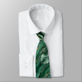 Cravate Agate Green Parties scintillant en or marbre Gemst (Attaché)