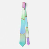 Cravate Agate Holo | Faux Iridescente Pastel Ombre Marble (Devant)