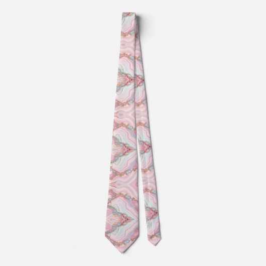 Cravate Agate Marble Moderne Blue Rose Gold Collection (Devant)