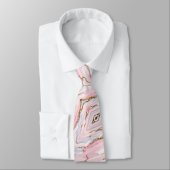 Cravate Agate Marble tendance Blue Pink Gold Collection (Attaché)