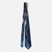 Cravate Agate Marine Blue Gold Parties scintillant Monogra (Dos)