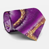 Cravate Agate moderne violet or Hommes (Roulé)