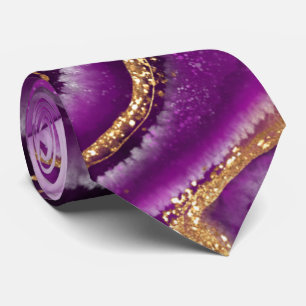 Cravate Agate moderne violet or Hommes