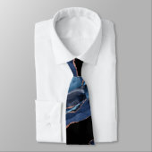 Cravate Agate Navy Blue Gold Parties scintillant Luxe Mono (Attaché)