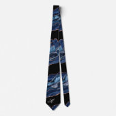 Cravate Agate Navy Blue Gold Parties scintillant Luxe Mono (Devant)