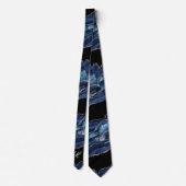 Cravate Agate Navy Blue Gold Parties scintillant Luxe Mono (Dos)