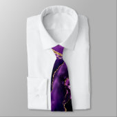 Cravate Agate Purple Glitter Marble Neck Tie Design modern (Attaché)