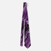 Cravate Agate Purple Violet Gold Sparkle Marble Neck Tie (Dos)