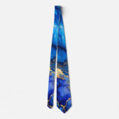 Cravate Agate Veine Or Bleu Océan (Dos)