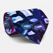 Cravate Agates violettes bleu rose (Roulé)