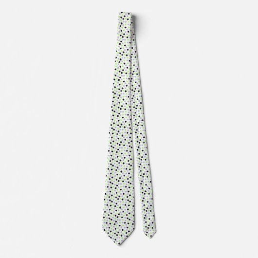 Cravate Agender Pride Stars Vert Gris Noir Blanc (Devant)