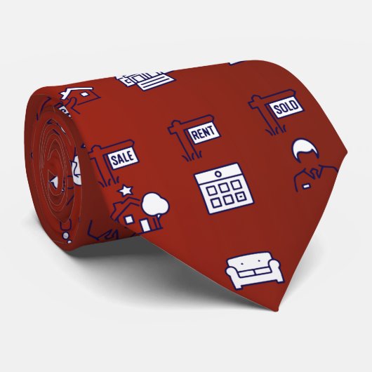 Cravate Agent immobilier couleur vin rouge moderne (Roulé)