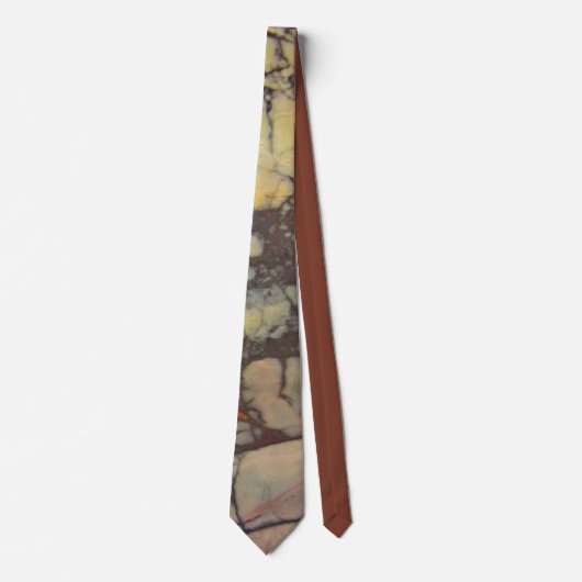 Cravate Agrandissement de la dalle d'agate Photo jaune et (Devant)