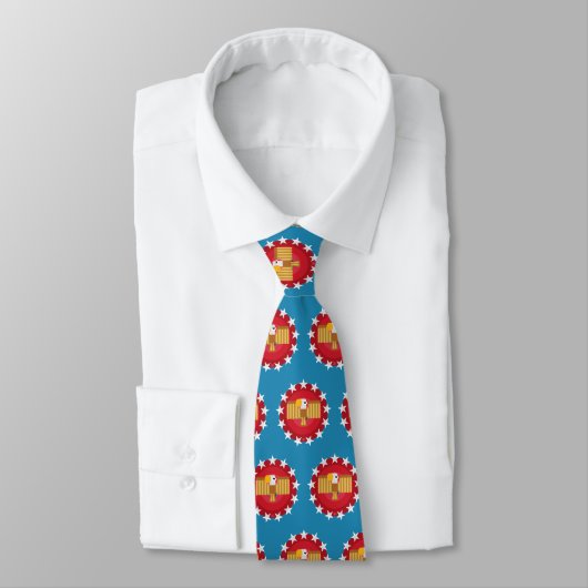 Cravate Aigle américain (bleu) - (Attaché)