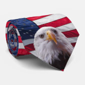 Cravate Aigle américain et drapeau américain (Roulé)