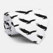 Cravate Aigle d'atterrissage noir et blanc (Roulé)