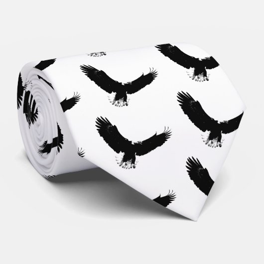 Cravate Aigle de Bald en vol (Roulé)