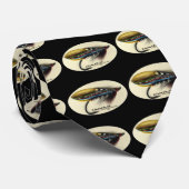 Cravate Aile saumonée de plume de docteur de noir de (Roulé)