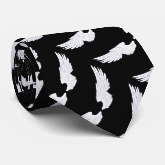 Cravate Ailes blanches d'ange de Falln (Roulé)
