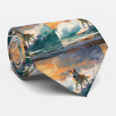 Cravate Akita Beach Surf Peinture (Roulé)