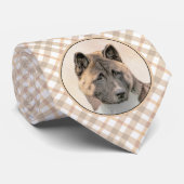 Cravate Akita Peinture - Cute Original Chien Art (Roulé)