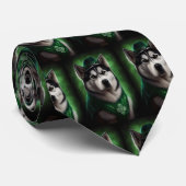 Cravate Alaskan Malamute chien en robe de fête St. Patrick (Roulé)