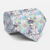 Cravate Alaskan Malamute Joyeuses Pâques (Roulé)