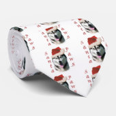 Cravate Alaskan Malamute Père Noël Paws (Roulé)