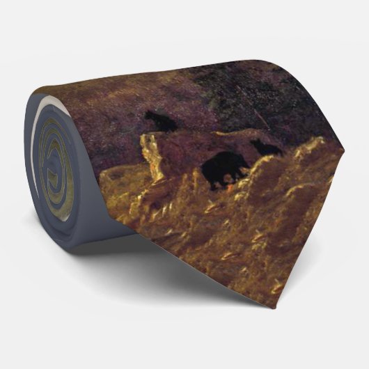 Cravate Albert Bierstadt - Ours dans le cou sauvage Ti (Roulé)