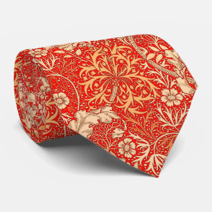 Cravate Algue de Nouveau d'art florale, orange de corail