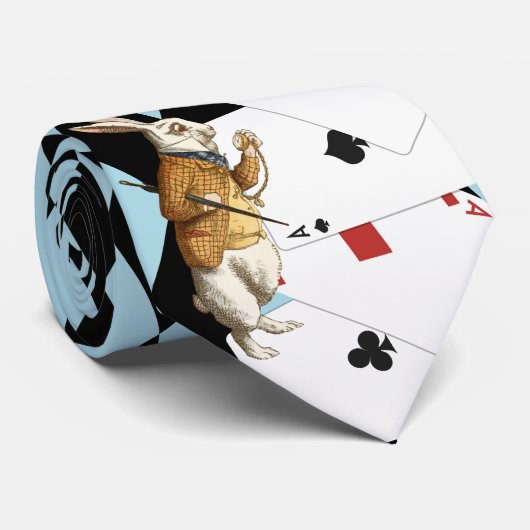Cravate Alice au pays des merveilles M. Rabbit Mint Blue (Roulé)