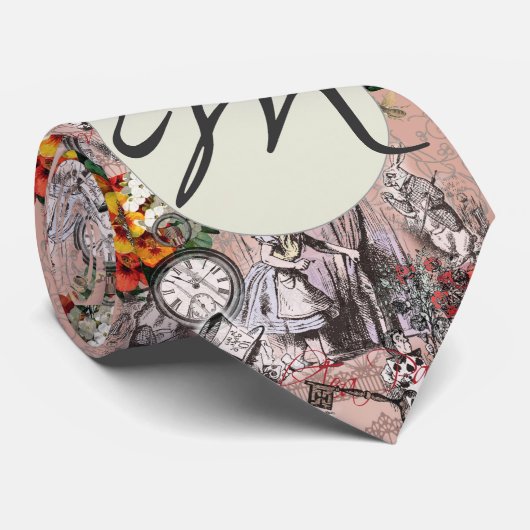 Cravate Alice rideau absurde merveilleuse (Roulé)