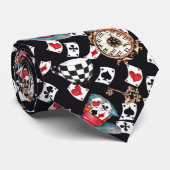 Cravate Alice Whimsical & Hatter Mad (Roulé)