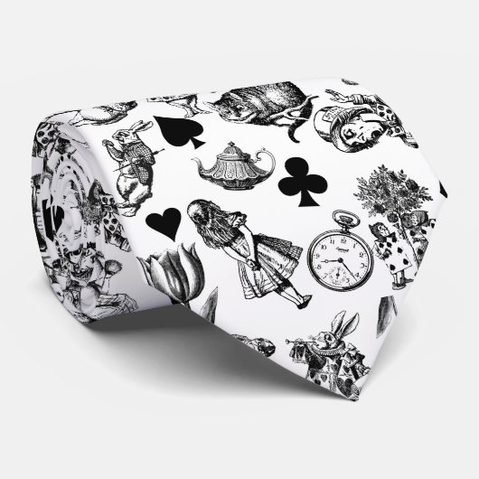 Cravate Alice White Rabbit Wonderland Classic (Roulé)