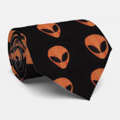 Cravate Alien à visage orange (Roulé)