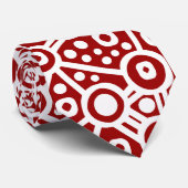 Cravate Alien Curcuit Abstrait II - Blanc sur Maroon (Roulé)