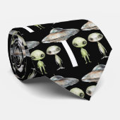 Cravate Alien et vaisseau spatial (Roulé)