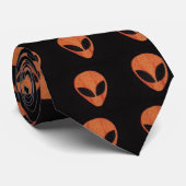 CRAVATE ALIEN FACE -ORANGE (Roulé)