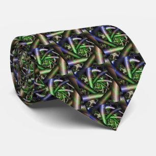 Cravate Alien Multicolor Fractal Art