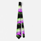 Cravate ALIEN PEARL Purple Green Fractal perles en noir (Devant)