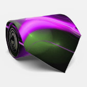 Cravate ALIEN PEARL Purple Green Fractal perles en noir (Roulé)
