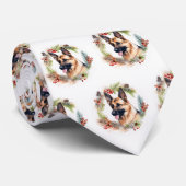 Cravate Allemand Berger Noël Wreath Festive Pup (Roulé)