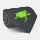 Cravate allez avec la mer vague-Verte turtle-1 (Roulé)