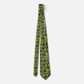 Cravate Alligator Crocodile Dragon Cuir Vert Jaune (Dos)