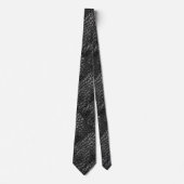 Cravate Alligator noir Faux cuir ・ double face (Devant)